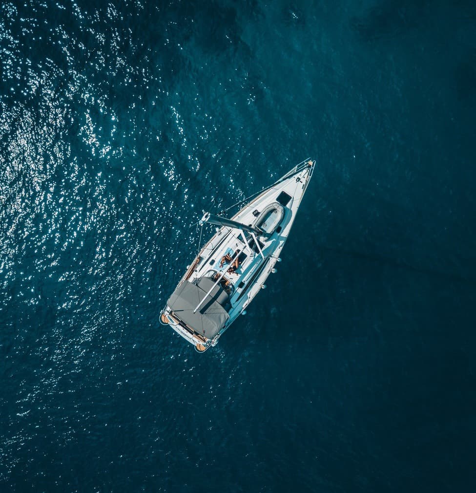 Yacht aerial view